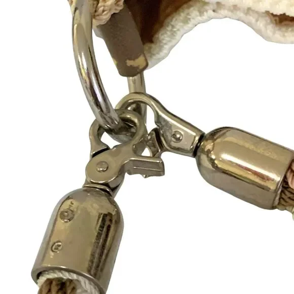 The Sak Woven Crochet Shoulder / Crossbody Bag Tan & Pink Braided Strap - Picture 8 of 13